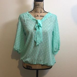 New w/o tags sheer turquoise polka dot Van…